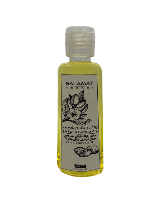 روغن بادام شیرین ارگانیک ۶۰میل طبیعی سلامت